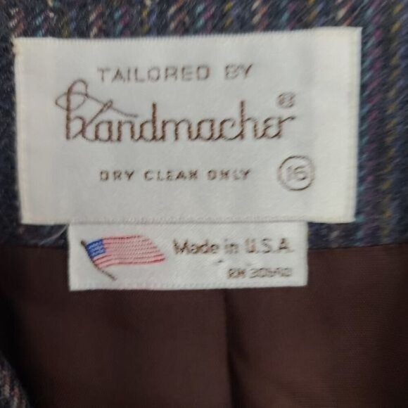 Vintage Striped Blue Wool Tailored Blazer ILGWU Made in USA - Picture 8 of 15